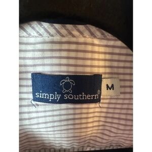 Simply Southern Navy Label Button-Up - Blue/White